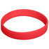 A red silicone wristband featuring a logo, designed for exhibitions and events.