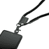 A black phone strap with a clip attachment, designed for holding a smartphone securely.