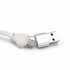 A white fast charging cable with a USB connector and a Type-C connector, featuring a metallic end.