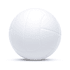 A white squeeze volleyball stress ball with a textured surface and a rounded shape.