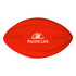 A red Spyro football featuring a smooth, curved design and a logo on one side.