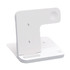 A white 3-in-1 foldable wireless charger with multiple charging surfaces and a logo.