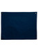 A navy canvas short waist apron featuring a front pocket and metal button accents.