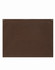 A brown canvas short waist apron with a front pocket and two side snaps. Features a simple design.