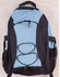 A blue and navy Smartpack Backpack features adjustable straps, mesh side pockets, and a bungee storage front.
