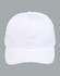 A white polycotton twill cap with a curved brim and an adjustable strap. It features a logo on the front.