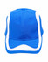 A blue cap with white accents and a branded logo on the front. It features a classic structured design.