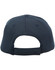 A structured navy cap with a mesh design and an adjustable strap at the back. Features a logo on the side.