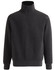 A dark grey 1/2 zip collar fleecy jumper featuring long sleeves and elastic cuffs. It has a logo on the chest.