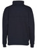 A navy blue Kid's 1/2 zip collar fleecy sweat with a back seam design and relaxed fit. Features a logo.
