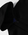 A black men's full-zip fleecy hoodie featuring a hood and a zipper, with a logo visible on the inside.