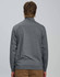 A grey men's half zip long sleeve sweat top, featuring a simple design and a back view.