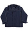 A navy men's 3-in-1 jacket with a zip-off hood and contrasting piping. The jacket features a logo on it.