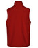 A red men's softshell hi-tech vest with a high collar and no sleeves, featuring a logo.