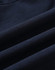 A navy blue softshell fabric displaying smooth, folded sections, featuring a logo. Suitable for a full zip hoodie.