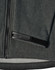 A grey ladies' softshell full zip hoodie featuring a zippered pocket and a logo.