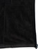 A textured black fleece jacket featuring a zip closure and front pockets. It has a logo on the fabric.