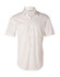 Men's short-sleeve button-up shirt in white with a self-stripe pattern and a single chest pocket.
