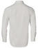 A long-sleeved, button-up shirt in white with a dobby striped texture, featuring a collar and branding on the back.