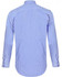 A blue and white gingham check men's roll-up long sleeve shirt, featuring a button-up design and a branding logo.