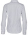 A back view of a women's long-sleeve button-up shirt featuring a blue and white sateen stripe pattern.