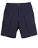 Men's chino shorts in navy blue, featuring a flat front design and pockets, with a logo on the waistband.