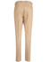 A pair of tan chinos viewed from the back, featuring a fitted design and a single back pocket.