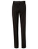 A pair of women's low rise pants in black, made from poly/viscose stretch, featuring a fitted design and back pockets.