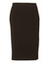 A dark green mid-length lined pencil skirt in poly/viscose stretch fabric, featuring a sleek design.