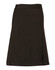 A dark brown pleated wool stretch skirt with a fitted waistband and a straight cut. It features a logo.