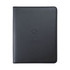 A black imitation leather zip compendium with an embossed logo on the front. Suitable for office and business use.