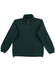A unisex polar fleece jumper in dark green with long sleeves and a zippered collar, featuring a logo.