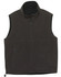A unisex reversible vest in a dark colour, featuring a zip front and two side zip pockets. It has a logo on it.