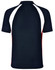 A men's tri sport polo featuring a navy base with white and red accents. It has a logo on the chest area.