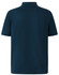 A teal men's polo shirt with a collar and short sleeves, featuring a logo on the back.