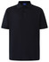 A navy blue men's polo shirt with a collar and short sleeves, featuring a logo.