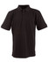 Men's polo shirt in black with a collared neckline and short sleeves. Features a logo on the chest.