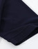 A navy cotton stretch polo shirt, displaying the sleeve cuff and fabric texture, with a branding logo.