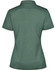 A women's polo shirt in dark green with a classic collar and a fitted silhouette, featuring a logo.
