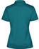 A teal ladies' polo shirt with a classic collar, featuring a logo on the chest and a fitted design.