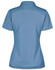 A light blue polo shirt with a collar and short sleeves, featuring a logo on the back.