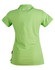 A women's polo shirt in vibrant green with a fitted design and a small logo on the side.