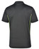 A black polo shirt with contrast green piping and a logo on the back. Suitable for casual or sport wear.