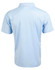 A light blue men's polo shirt with short sleeves, featuring a classic collar and a logo.