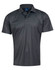 A dark grey kids' polo shirt with a classic collar and three-button placket, featuring a logo on the chest.