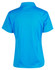 A blue short-sleeved polo shirt with a plain design and a collar, featuring a logo on the back.