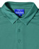 A green short-sleeved polo shirt made of bamboo charcoal fabric featuring a collar and a front button placket.