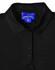 A black ladies' bamboo charcoal polo shirt featuring a collar and button placket, with a brand label inside.