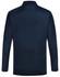 A navy long-sleeve polo shirt with a collar, featuring a logo on the chest.