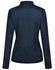 A navy blue ladies' long-sleeve polo shirt with a fitted design and collar, featuring a logo.